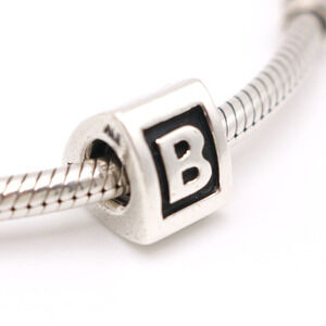 Authentic PANDORA ALPHA Letter Initial "B" Retired Charm- 790323B
